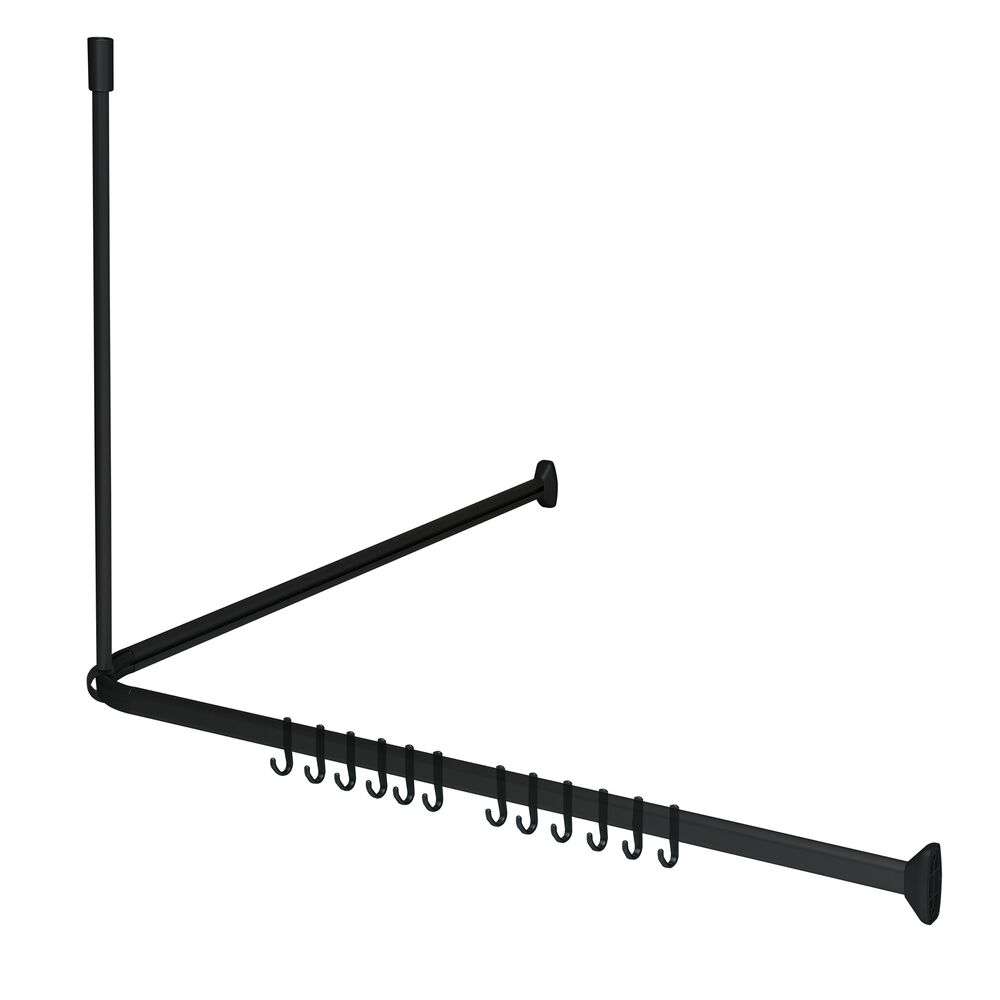 Βραχίονας Μπάνιου Γωνιακός Αλουμινίου Black Easy Roll S