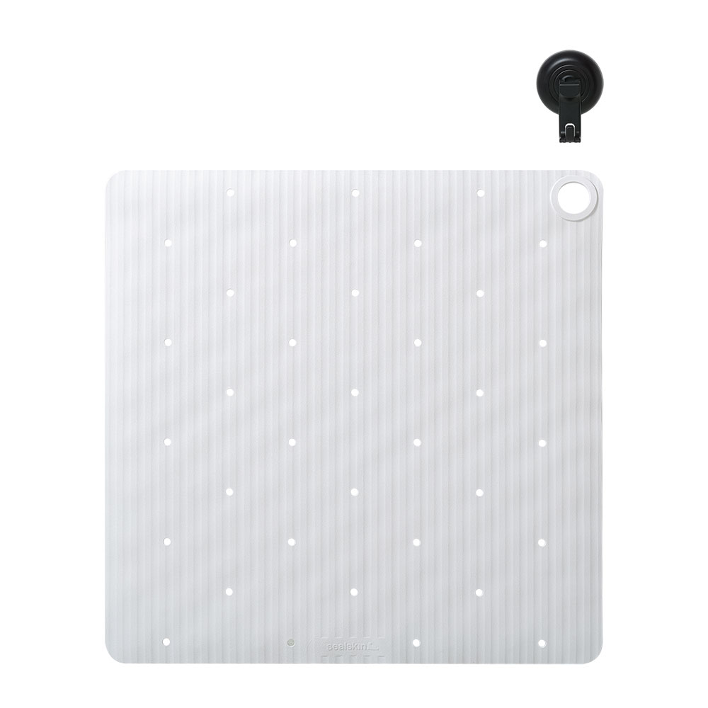 Ταπέτο Αντιολισθητικό Ντουζιέρας Καουτσούκ 55x55εκ. Ribb White Sealskin 800620 (Χρώμα: Λευκό, Υλικό: Καουτσούκ) - sealskin - sl-800620