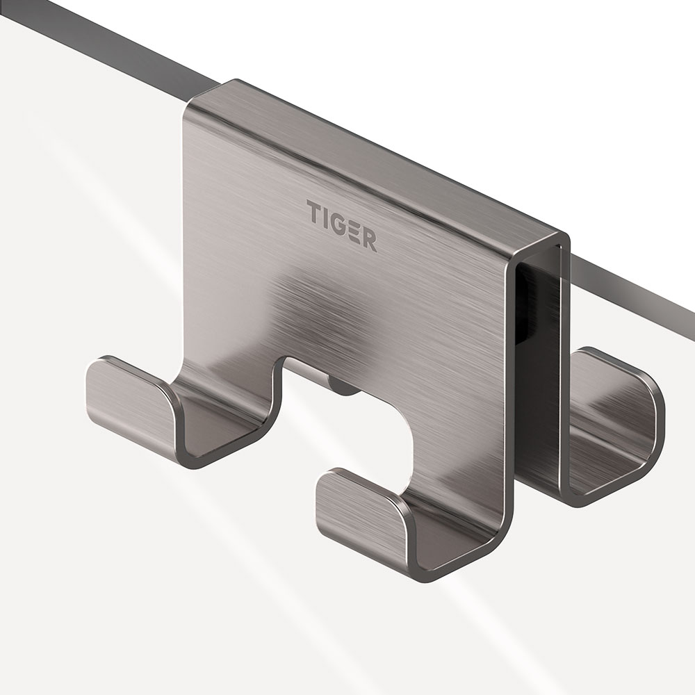 Κρεμάστρα-Άγκιστρο 4 Θέσεων Ντουζιέρας Ανοξείδωτο-Σιλικόνης Inox 7x5,6x5εκ. Tiger Caddy 800295 (Υλικό: Σιλικόνη, Χρώμα: Inox) - TIGER - sl-800295