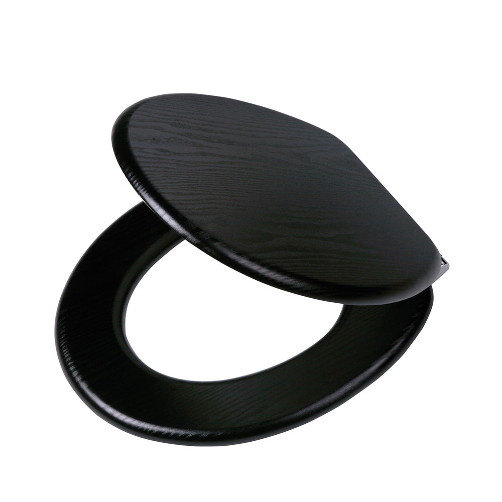 TIGER Καπάκι Λεκάνης MDF Blackwash Black 37,7x43,3x5,5εκ. Tiger 252030746 (Υλικό: Mdf, Χρώμα: Μαύρο) - TIGER - sl-252030746