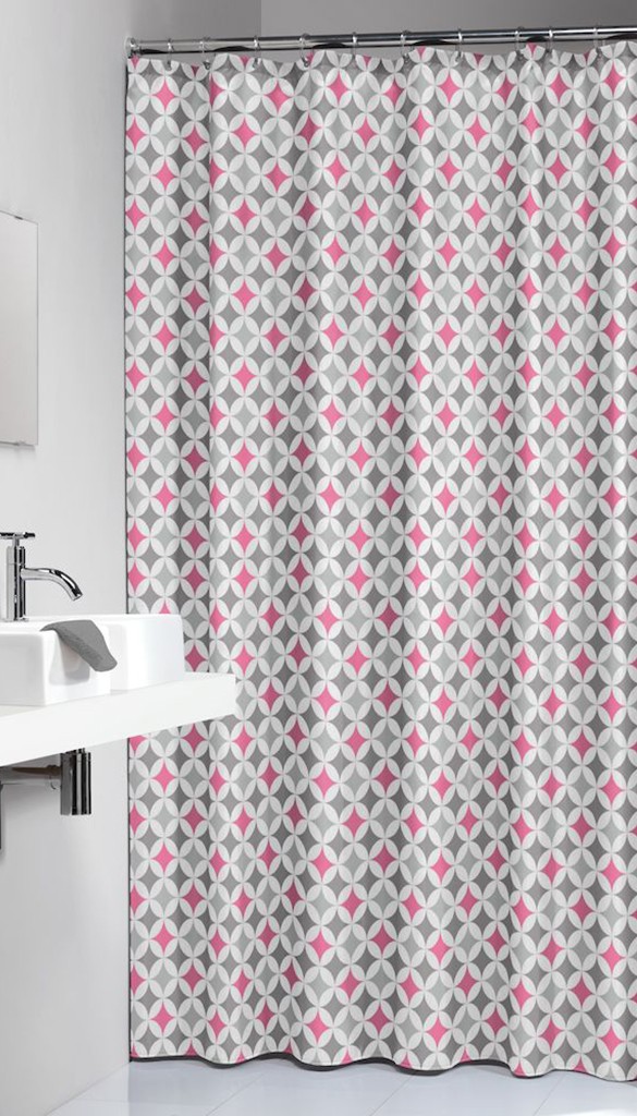 Κουρτίνα Μπάνιου Υφασμάτινη 180x200εκ. Pink Diamonds Se