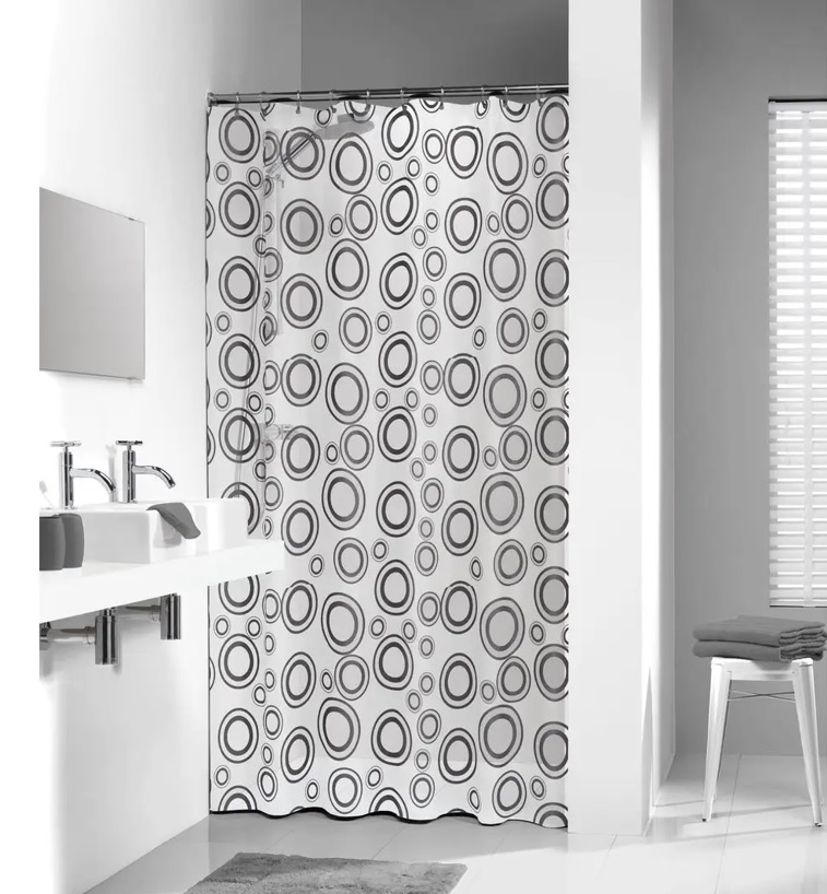 Κουρτίνα Μπάνιου Πλαστική 180x200εκ. Grey Circolo Seals
