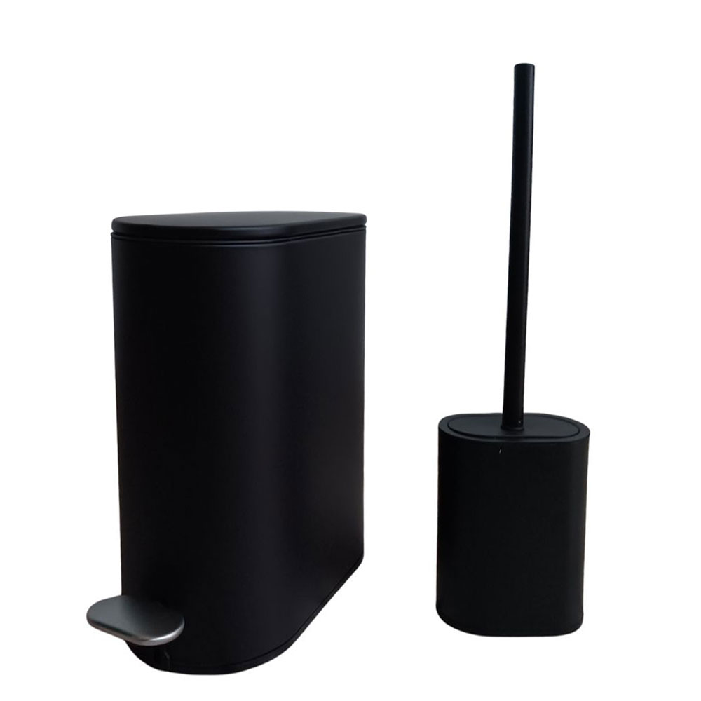 Σετ Καλάθι Απορριμμάτων Οβάλ 5L-30x14x26,5εκ. Μεταλλικό