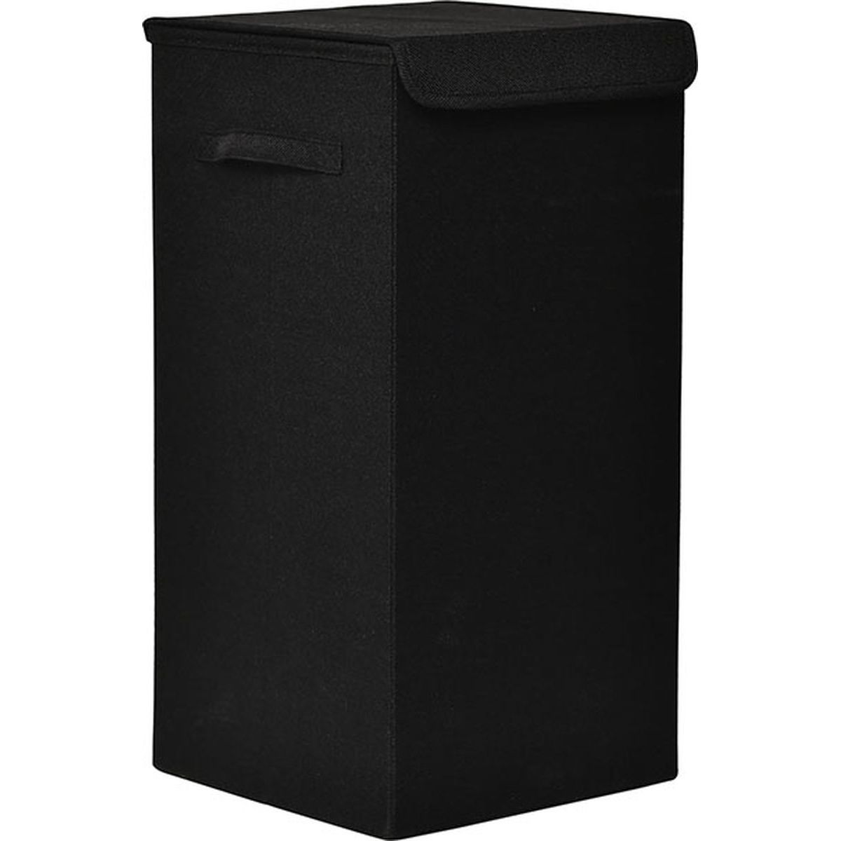 Καλάθι Απλύτων Αναδιπλούμενο MDF Μαύρο Με Υφασμάτινη Επ