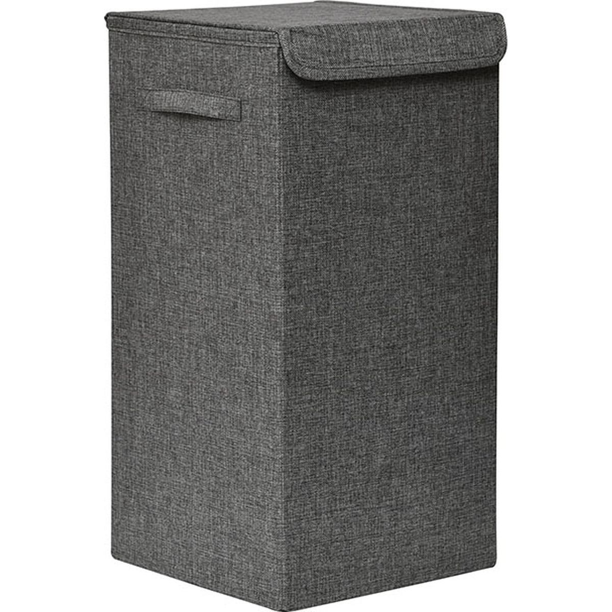 Καλάθι Απλύτων Αναδιπλούμενο MDF Γκρι Με Υφασμάτινη Επέ