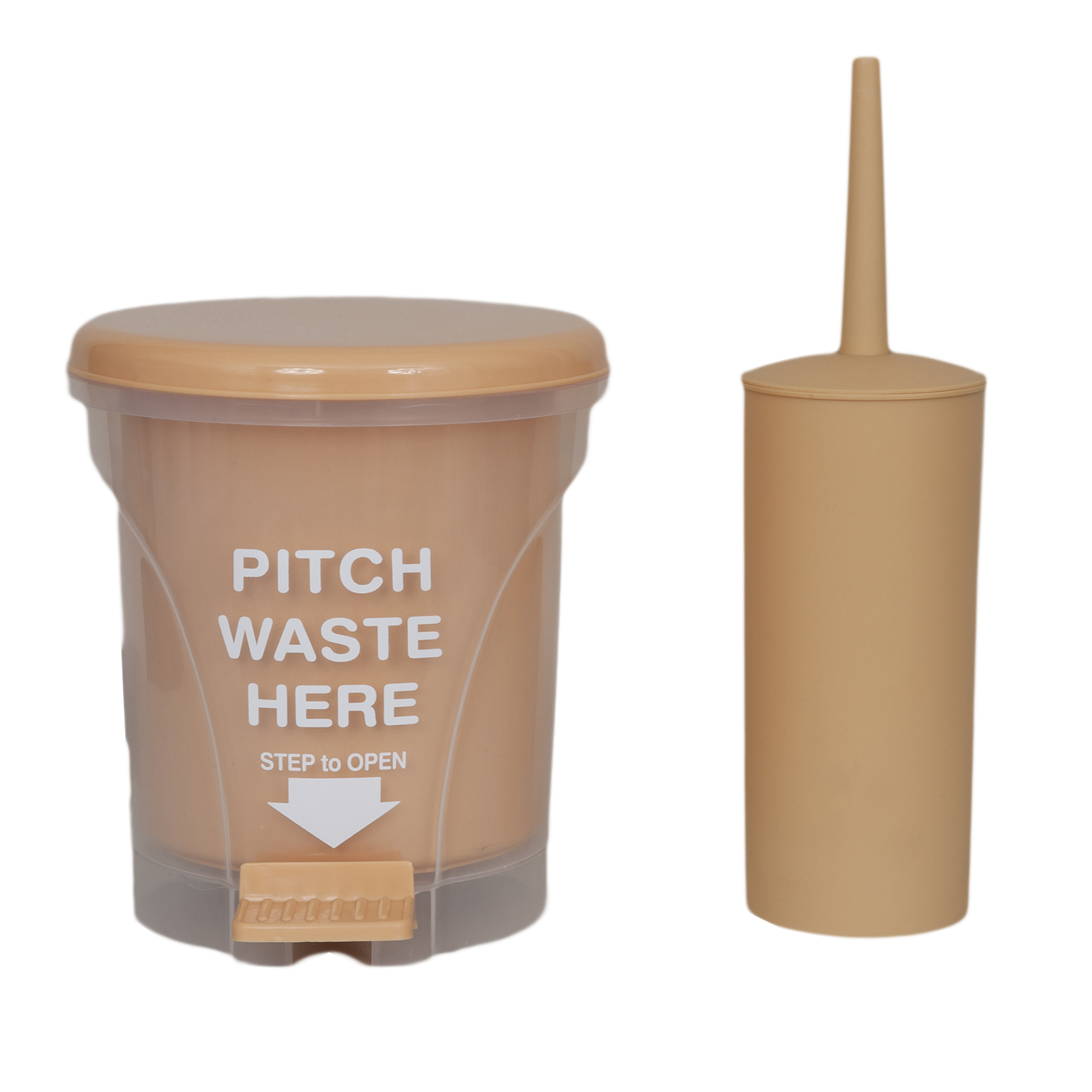 Σετ Καλάθι Απορριμμάτων 5L Με Πιγκάλ Πλαστικό Μπεζ MRSh