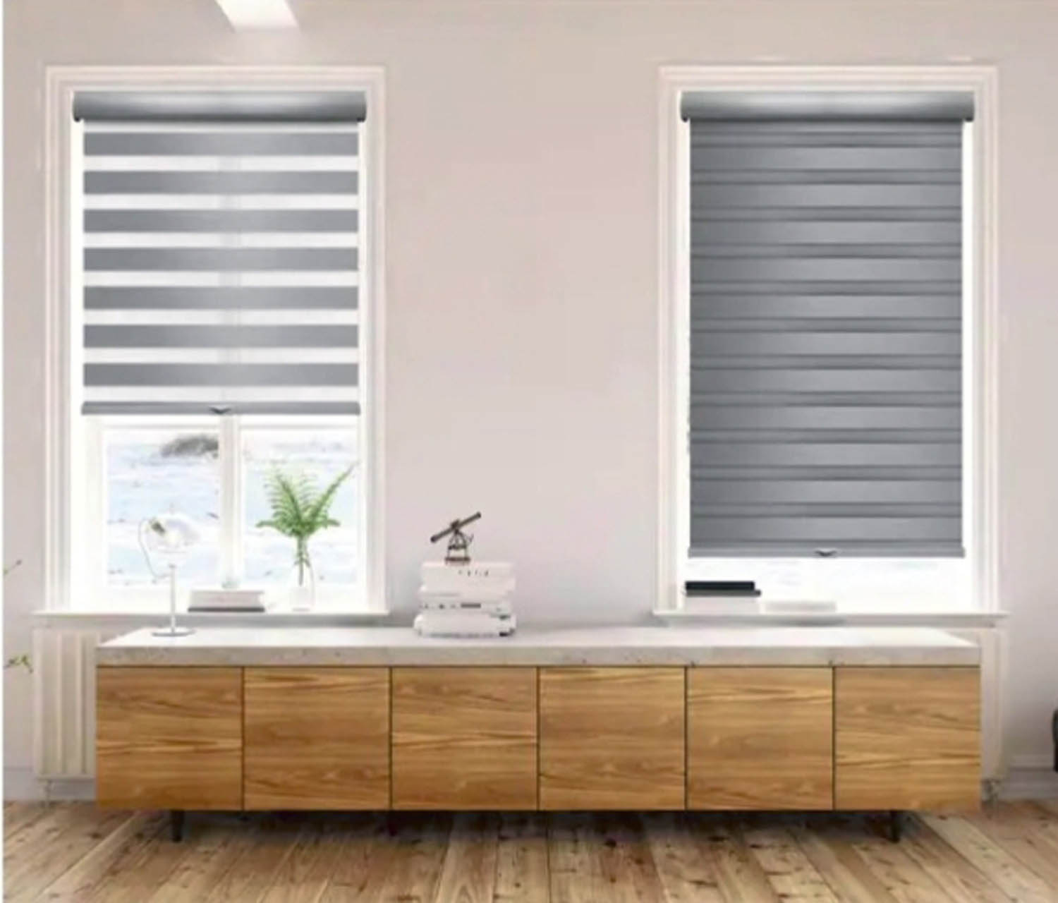 Double Ρόλερ Ρυθμιζόμενης Σκίασης Polyester 140x230εκ. Grey MRShome GR140230 (Ύφασμα: Polyester, Χρώμα: Γκρι) - sealskin - sl-DRD-GR140230