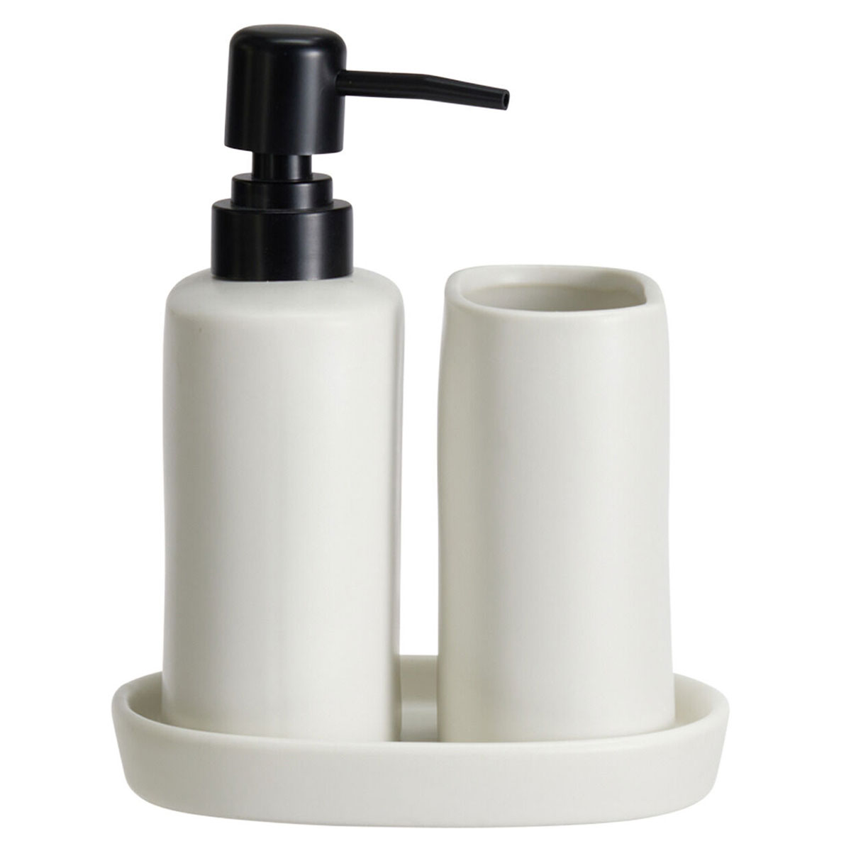 Σετ Μπάνιου 3τμχ Stoneware White MRShome 0094001 (Χρώμα: Λευκό, Υλικό: Stoneware) - MRS HOME - sl-DF-0094001