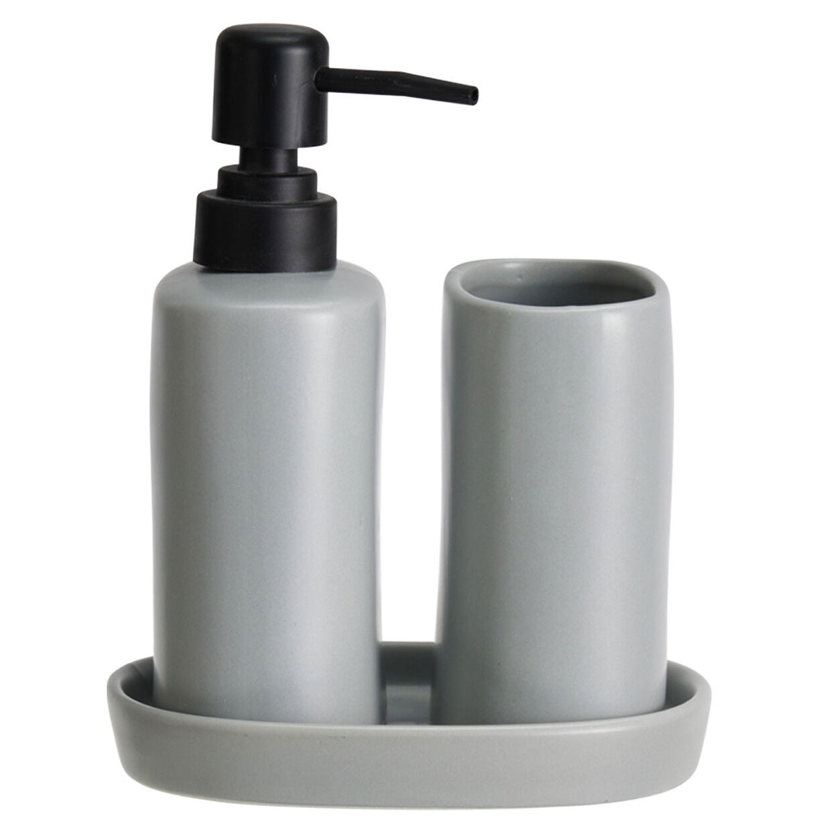 Σετ Μπάνιου 3τμχ Stoneware Cool Grey 5U MRShome 0094002 (Χρώμα: Γκρι, Υλικό: Stoneware) - MRS HOME - sl-DF-0094002