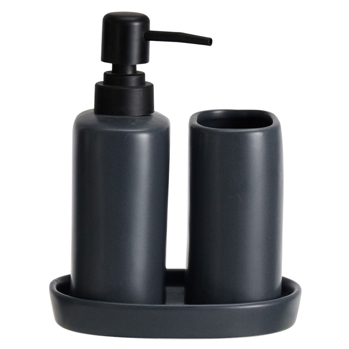 Σετ Μπάνιου 3τμχ Stoneware Black 6U MRShome 0094004 (Χρώμα: Μαύρο, Υλικό: Stoneware) - MRS HOME - sl-DF-0094004