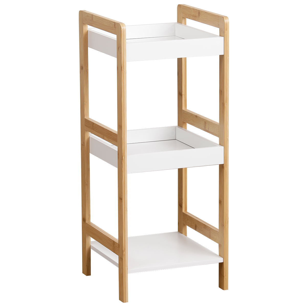sealskin Ραφιέρα 3 Θέσεων Bamboo-MDF Μπεζ-Λευκό 33x33x80εκ. MRShome 1146000 (Υλικό: Mdf, Χρώμα: Λευκό) - sealskin - sl-DS-1146000