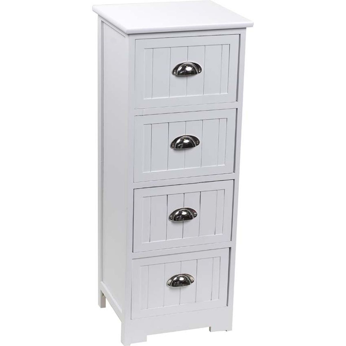 Συρταριέρα MDF Με 4 Συρτάρια Λευκή 35x30x90εκ. MRShome 