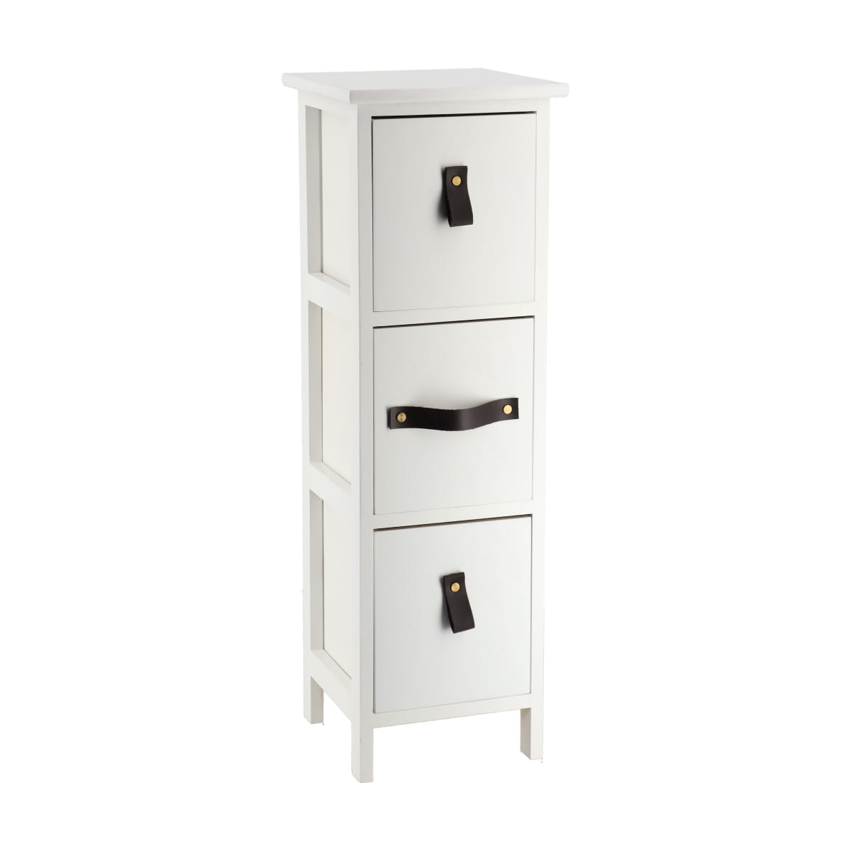 sealskin Συρταριέρα MDF Με 3 Συρτάρια Με Λαβές Λευκό 25x25x77εκ. MRShome 1133000 (Υλικό: Mdf, Χρώμα: Λευκό) - sealskin - sl-DS-1133000