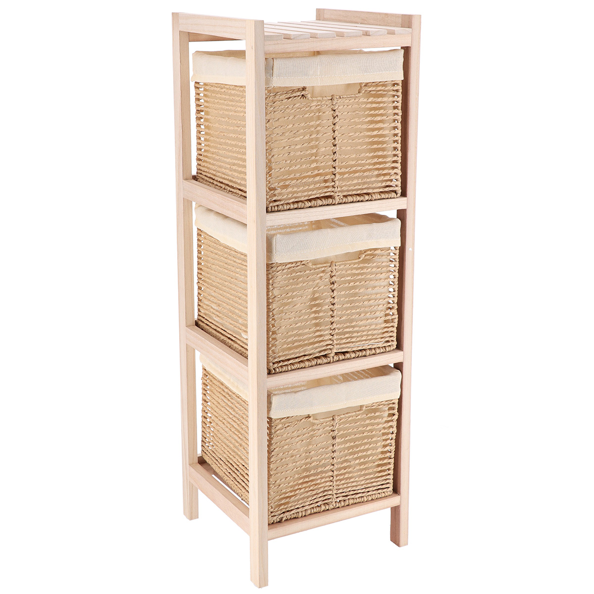Συρταριέρα MDF Με 3 Συρτάρια 25x25x77εκ. Μπεζ MRShome 1