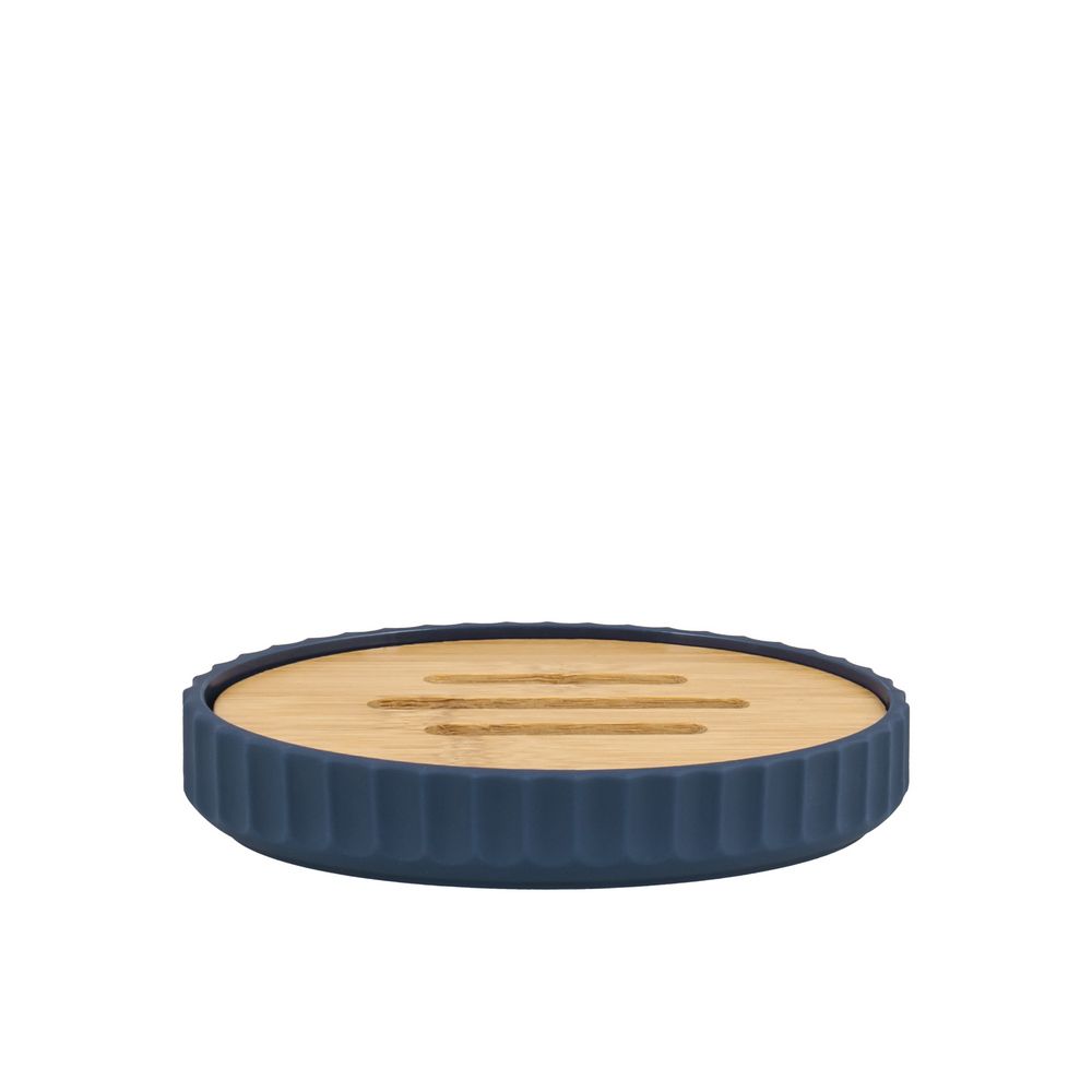 Σαπουνοθήκη Andora ABS-Bamboo Μπλε-Natural 13,3x10,3x2,