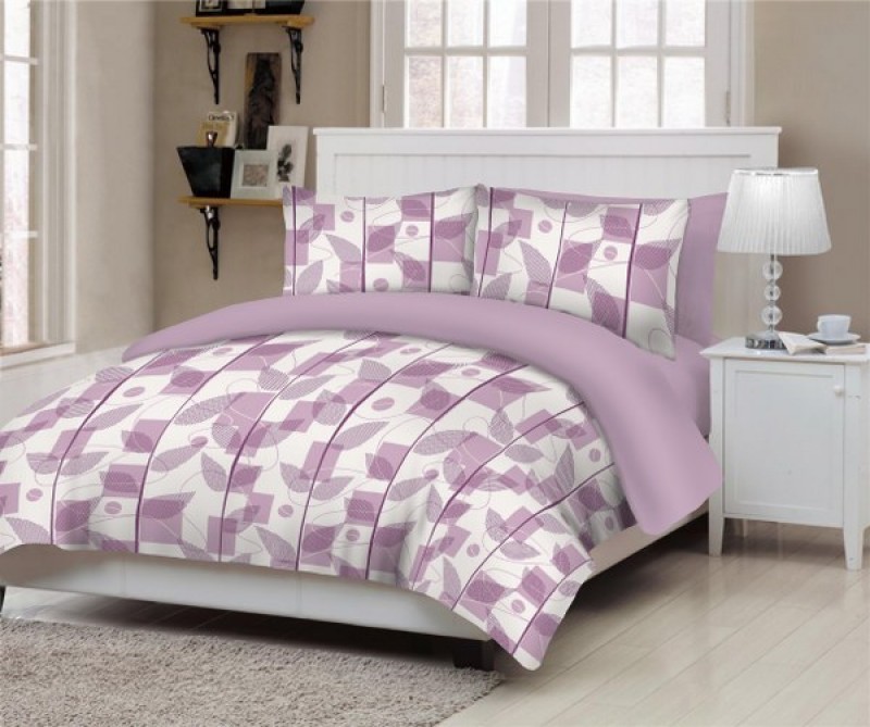 Σετ Σεντόνια Βαμβακερά Υπέρδιπλα 240x270εκ. Tangram lilac 24home (Ύφασμα: Βαμβάκι 100%, Τύπος κατωσέντονου: Χωρίς Λάστιχο, Χρώμα: Λιλά, Μέγεθος: Υπέρδιπλα) - 24home.gr - 24-tangram-lilac