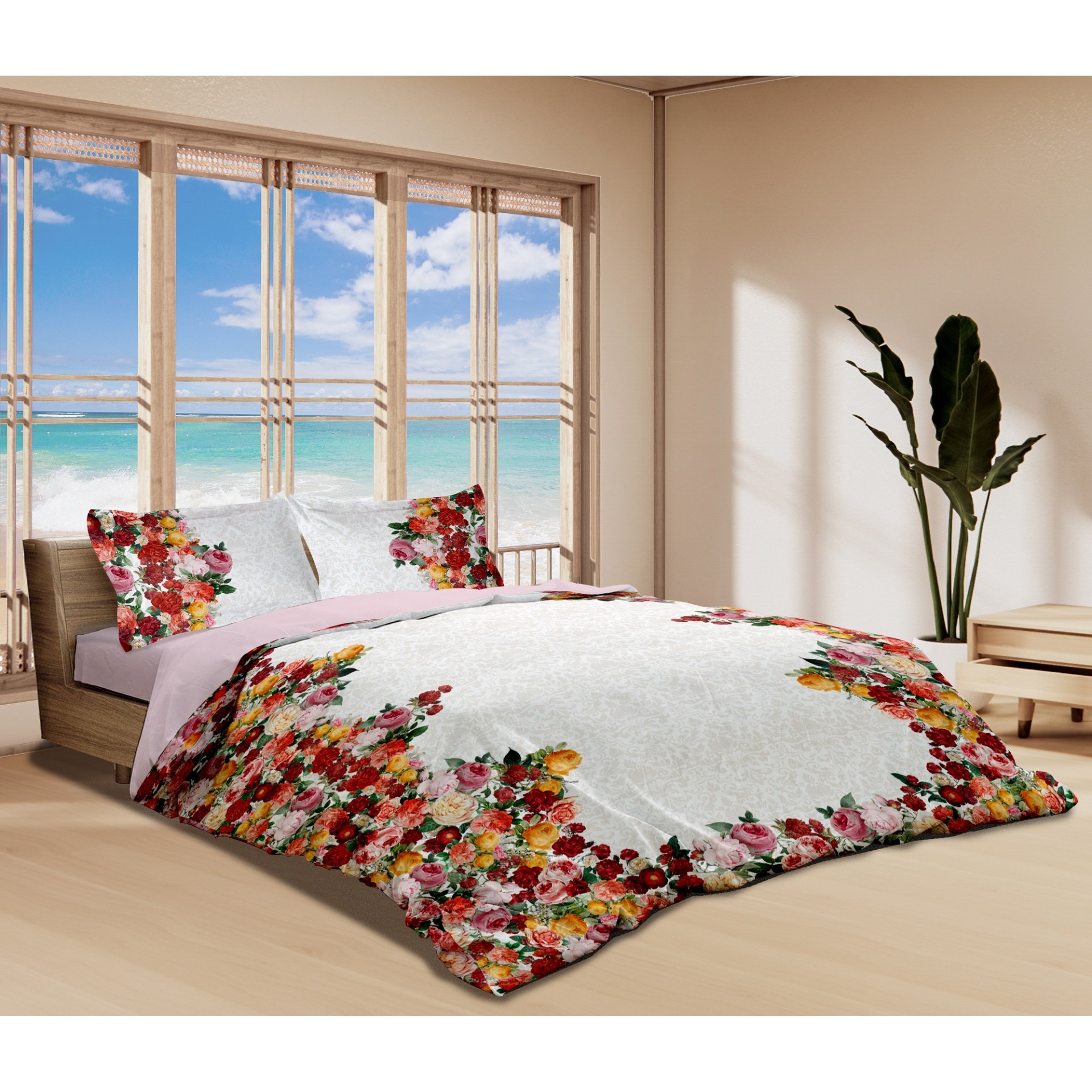 Σετ Σεντόνια Βαμβακοσατέν King 260x280εκ. Giardino Makis Tselios (Ύφασμα: Βαμβακοσατέν, Τύπος κατωσέντονου: Χωρίς Λάστιχο, Μέγεθος: King Size) - Makis Tselios - 900030123456