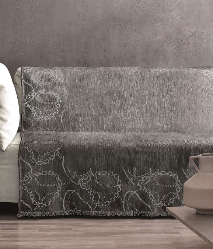 Ριχτάρι Σενίλ Διθέσιος 180x250εκ. Cadena Grey 2 Makis Tselios (Ύφασμα: Chenille, Χρώμα: Γκρι) - Makis Tselios - 205470123456