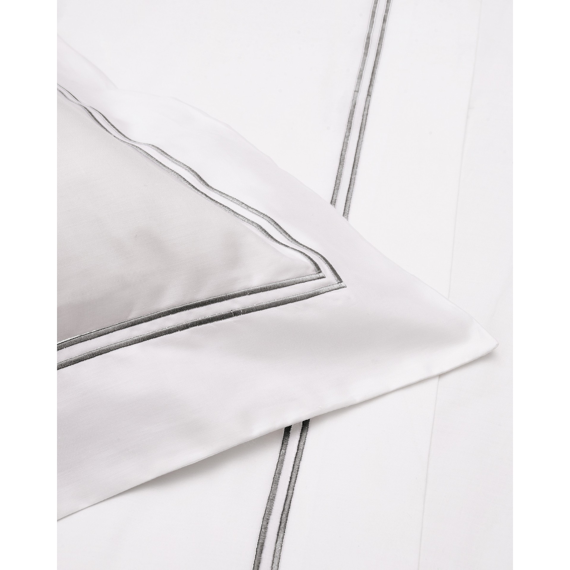 Σετ Σεντόνια Βαμβακοσατέν King 280x290εκ. Bar8 (08Β) White-Silver Makis Tselios (Ύφασμα: Βαμβακοσατέν, Τύπος κατωσέντονου: Χωρίς Λάστιχο, Χρώμα: Λευκό, Μέγεθος: King Size) - Makis Tselios - 900640123456