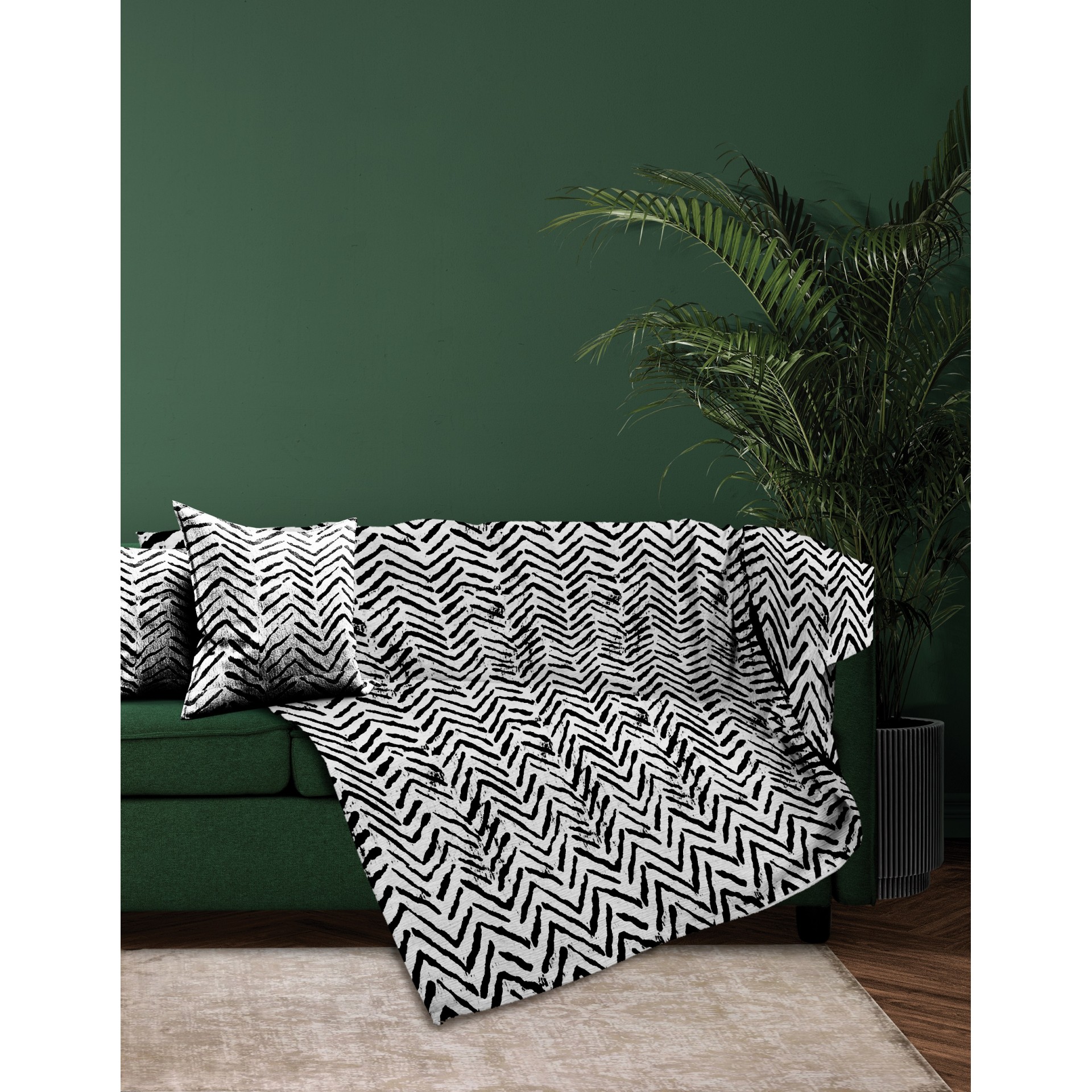 Ριχτάρι Σενίλ Τριθέσιος 180x300εκ. Monza Black Makis Tselios (Ύφασμα: Chenille, Χρώμα: Μαύρο) - Makis Tselios - 206160123456