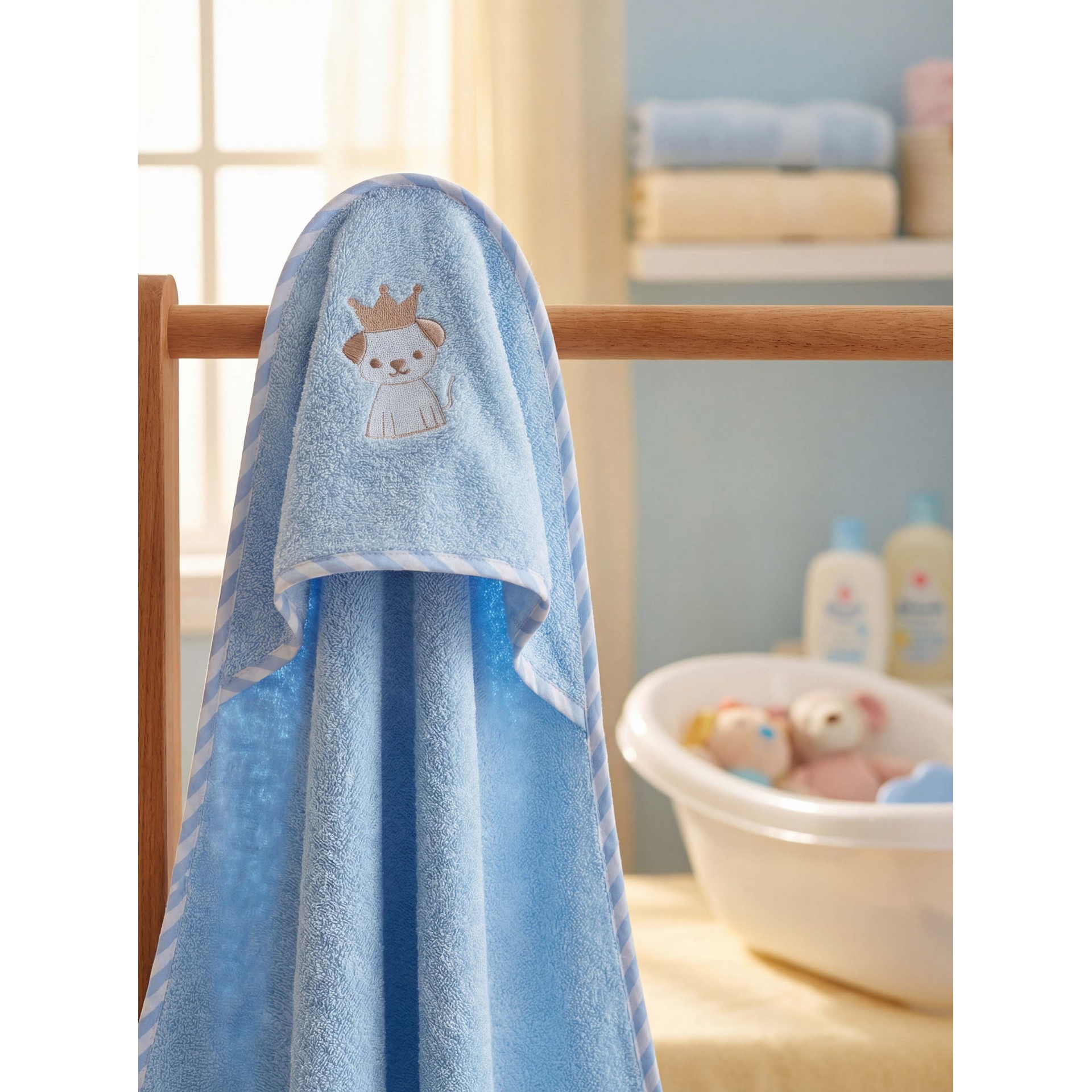 Κάπα Βαμβακερή Bebe 75x75εκ. Willie Makis Tselios (Ύφασμα: Βαμβάκι 100%, Χρώμα: Μπλε) - Makis Tselios - 990130123456