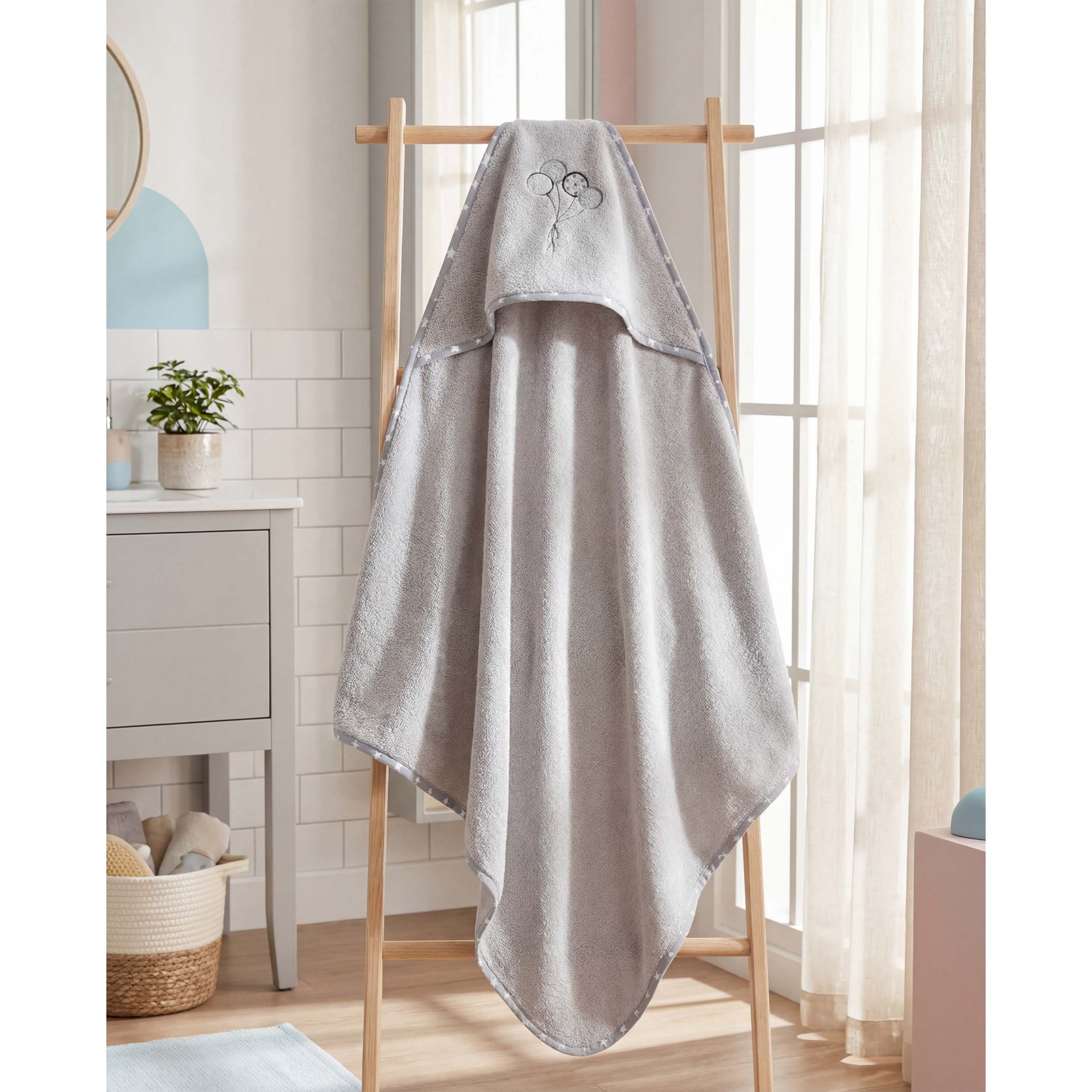 Κάπα Βαμβακερή Bebe 75x75εκ. Cookie Makis Tselios (Ύφασμα: Βαμβάκι 100%, Χρώμα: Γκρι) - Makis Tselios - 990150123456