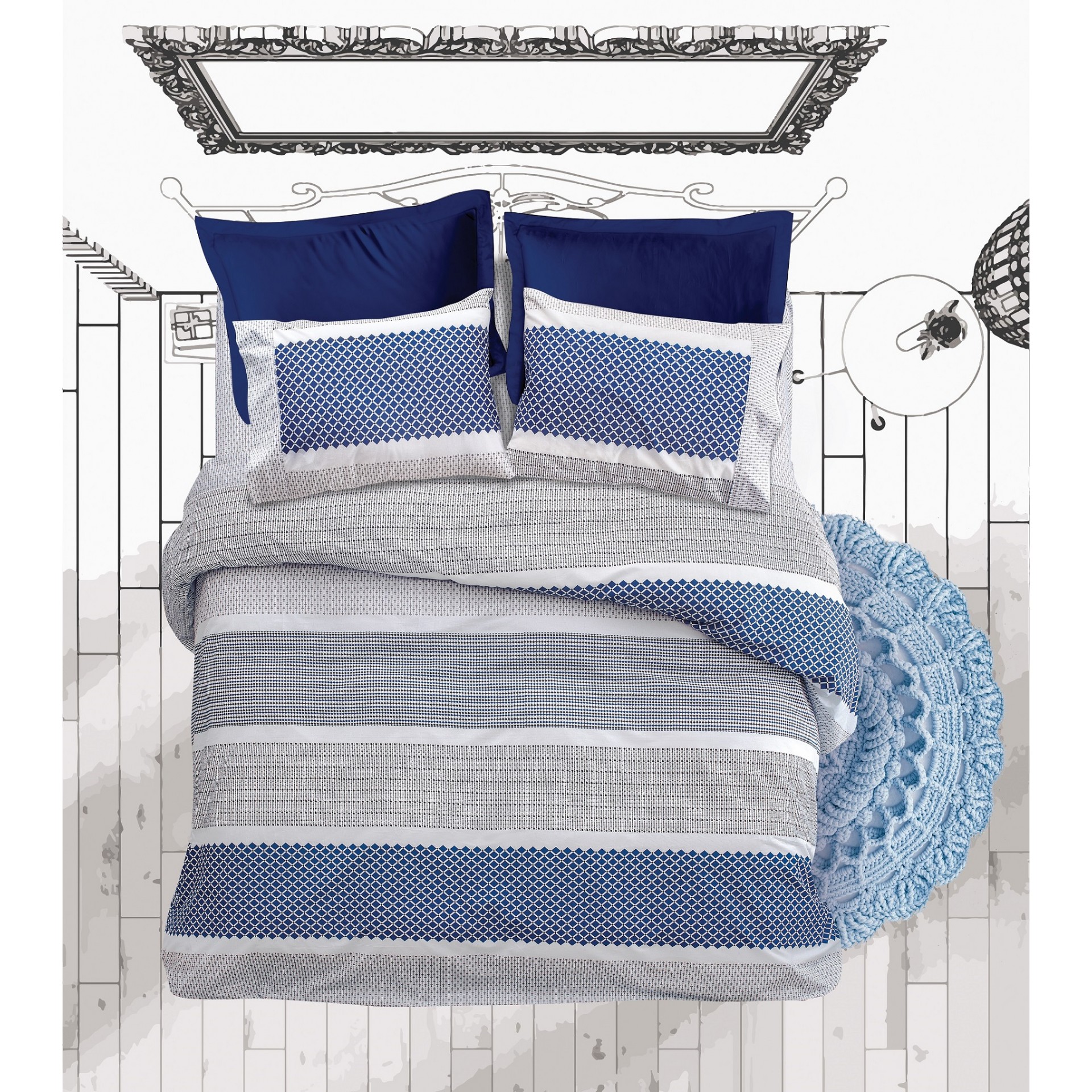 Σετ Παπλωματοθήκη Βαμβακερή Υπέρδιπλη 220x240εκ. Boho Makis Tselios (Ύφασμα: Βαμβάκι 100%, Μέγεθος: Υπέρδιπλα) - Makis Tselios - 124770123456