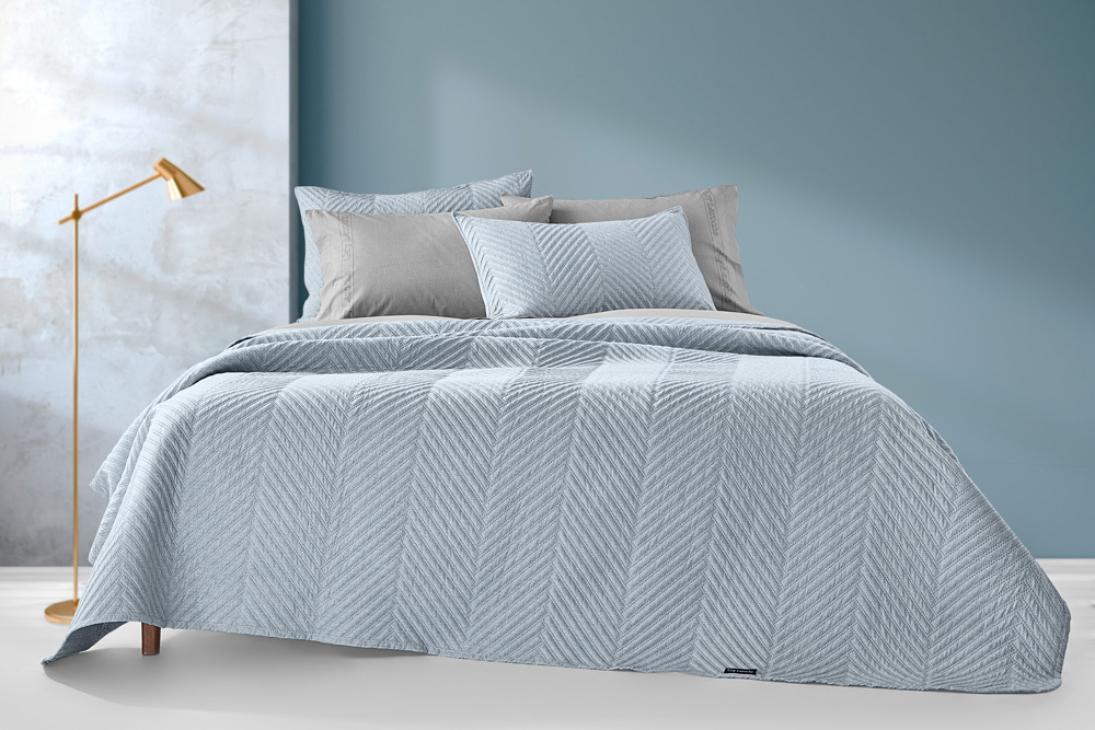 Guy Laroche Σετ Κουβερλί Microfiber Υπέρδιπλο 220x240εκ. Bone Blue Guy Laroche (Ύφασμα: Microfiber, Χρώμα: Μπλε, Μέγεθος: Υπέρδιπλα) - Guy Laroche - 5206480652738