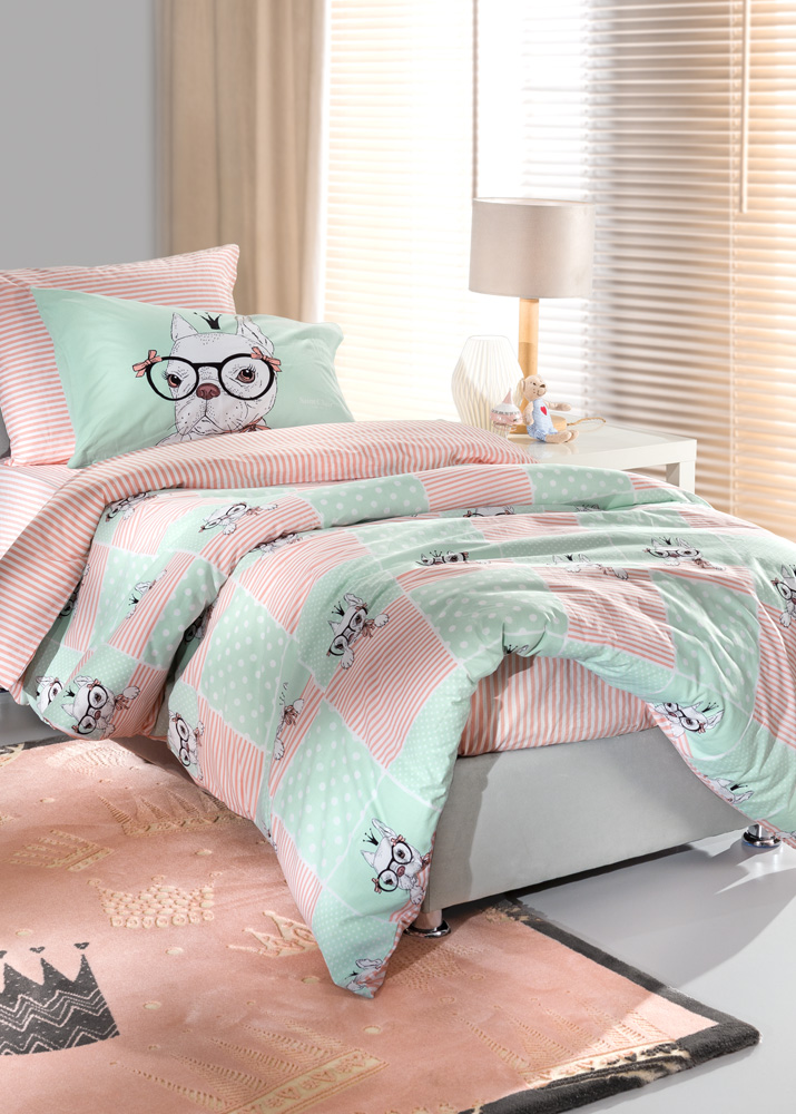 Saint Clair - ΣΗΜΑΝΤΙΚΟ: Σε περίπτωση διαφοράς τιμής από το κατάστημα ισχύει παντα και μόνο η τιμή του καταστήματος Σετ Σεντόνια 3τμχ Βαμβακερά Μονά 160x260εκ. Rosie Mint