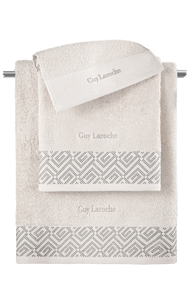 Guy Laroche - ΣΗΜΑΝΤΙΚΟ: Σε περίπτωση διαφοράς τιμής από το κατάστημα ισχύει παντα και μόνο η τιμή του καταστήματος Σετ 3τμχ Πετσέτες Βαμβακερές Emblem Ivory Guy Laroche (