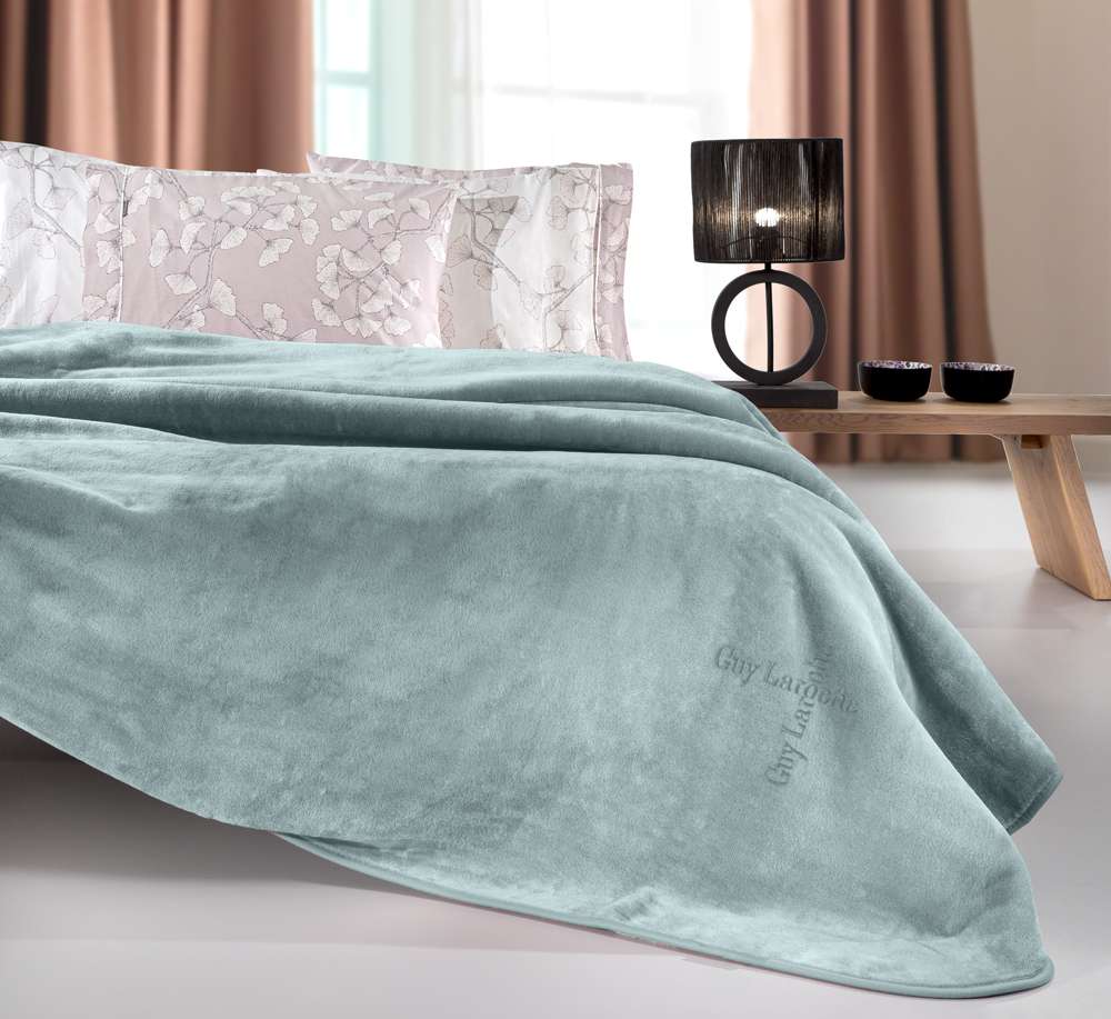 Κουβέρτα Polyester Βελουτέ Υπέρδιπλη Logo Indigo 220x24