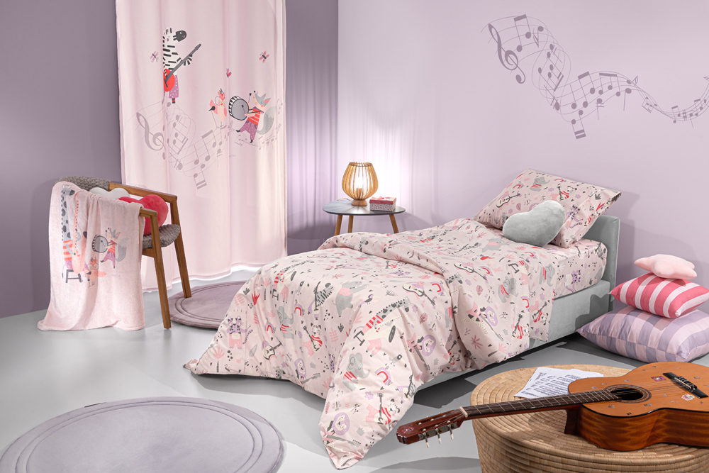 Saint Clair Σετ Παιδική Παπλωματοθήκη 160x220εκ. Με Μαξιλαροθήκη Jazz Lilac Saint Clair (Ύφασμα: Βαμβάκι 100%, Χρώμα: Λιλά) - Saint Clair - 5206480639272