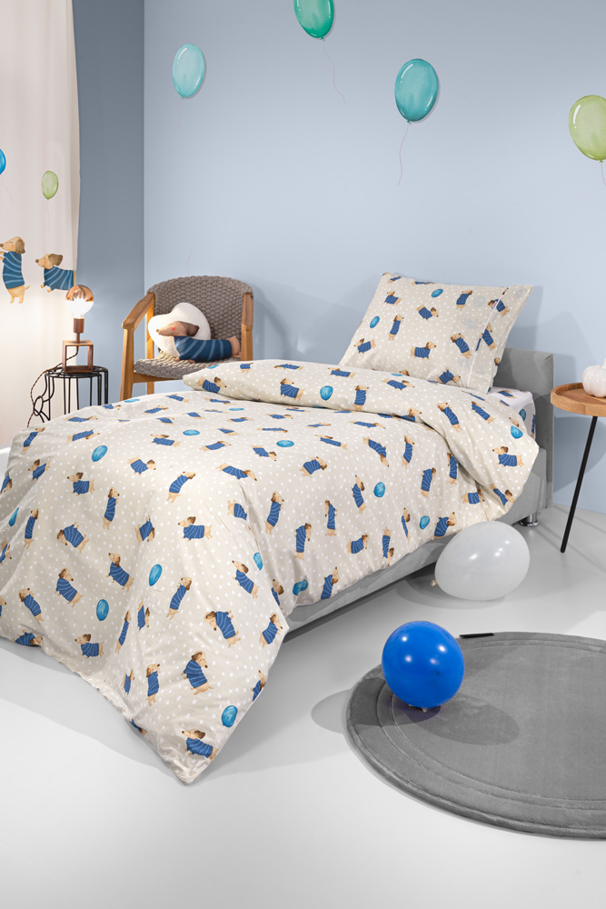 Saint Clair Σετ Σεντόνια 3τμχ Βαμβακερά Μονά 160x250εκ. Pet Blue Saint Clair (Ύφασμα: Βαμβάκι 100%, Τύπος κατωσέντονου: Χωρίς Λάστιχο, Χρώμα: Μπλε) - Saint Clair - 5206480639074
