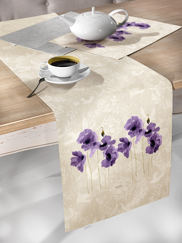 Runner Αλέκιαστο 2 Όψεων Polyester 11 Purple 40x160εκ. Saint Clair (Ύφασμα: Polyester, Χρώμα: Μωβ) - Saint Clair - 5206480600111
