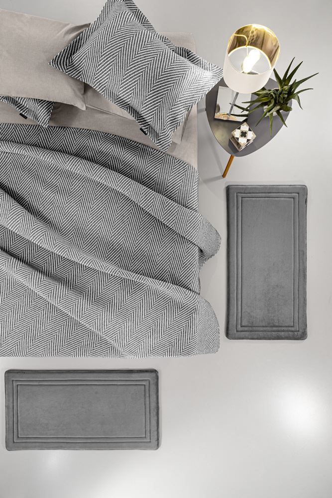 Σετ 2τμχ Χαλί Κρεβατοκάμαρας 60x120εκ. Softy Charcoal G