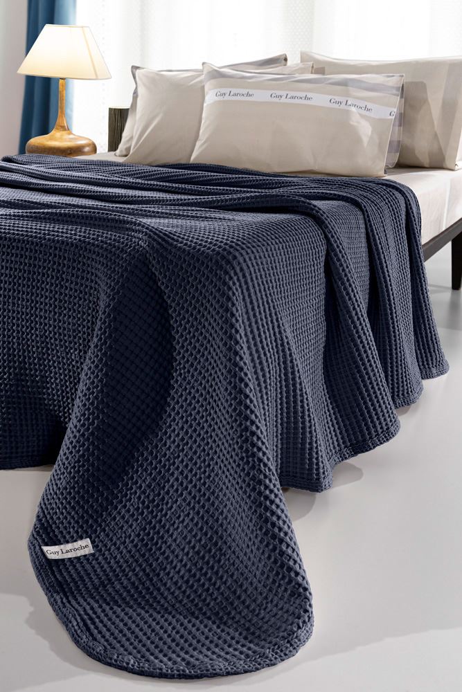 Κουβέρτα Πικέ Βαμβακερή Stonewashed King Eternity Marine 260x240εκ. Guy Laroche (Ύφασμα: Βαμβάκι 100%, Μέγεθος: King Size) - Guy Laroche - 5206480596919