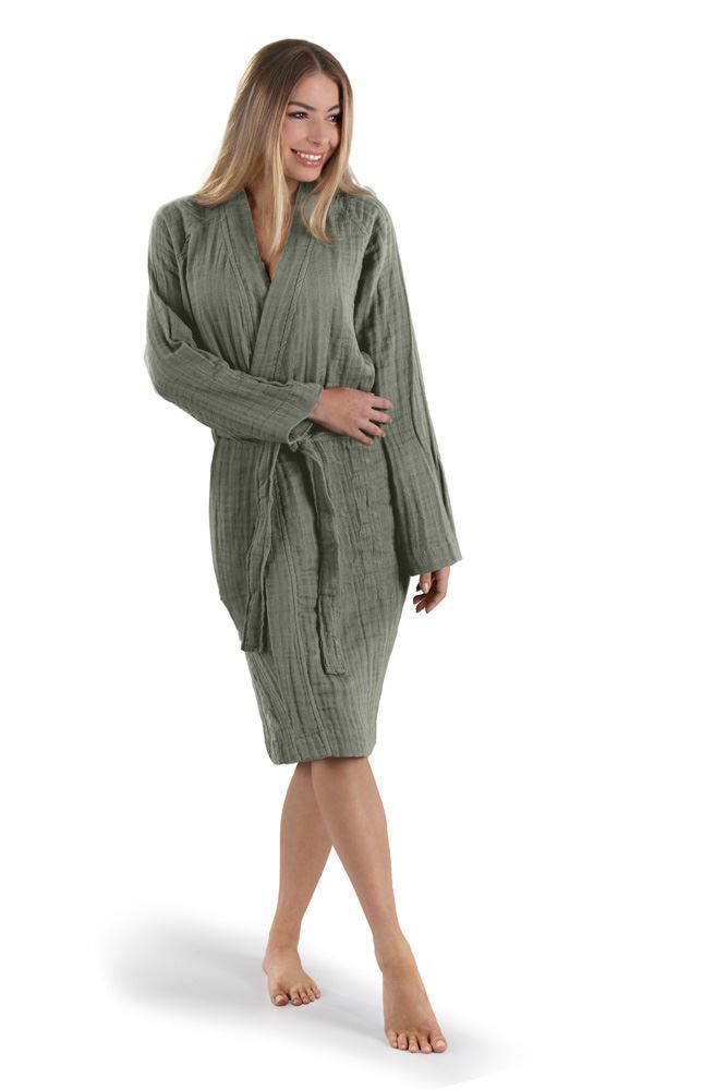 Μπουρνούζι Βαμβακερό Με Πουγκί Καλλυντικών Supreme Khaki Small Guy Laroche (Ύφασμα: Βαμβάκι 100%, Χρώμα: Χακί, Μέγεθος: Small) - Guy Laroche - 5206480593215