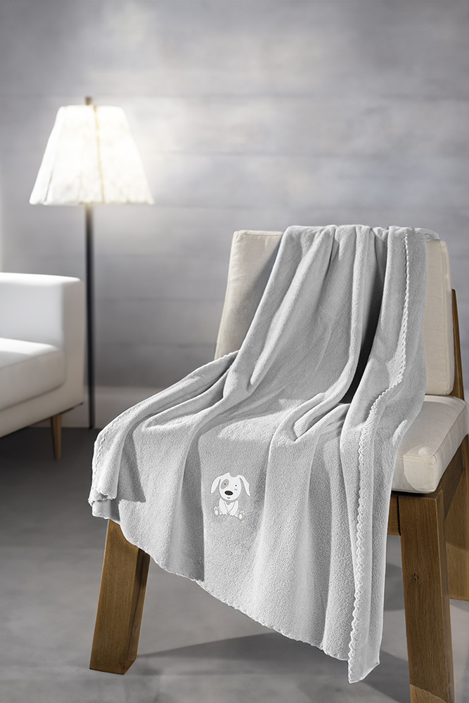 Guy Laroche Κουβέρτα Microfiber Κούνιας Puppy Silver 100x140εκ. Guy Laroche (Ύφασμα: Microfiber, Χρώμα: Ασημί ) - Guy Laroche - 5206480513633
