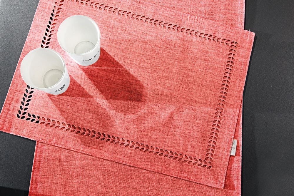 Saint Clair Σουπλά 2 Όψεων Polyester 3007 Tomato Laser Cut 45x33εκ. Saint Clair (Σετ 4 Τεμάχια) (Ύφασμα: Polyester) - Saint Clair - 5206480425479