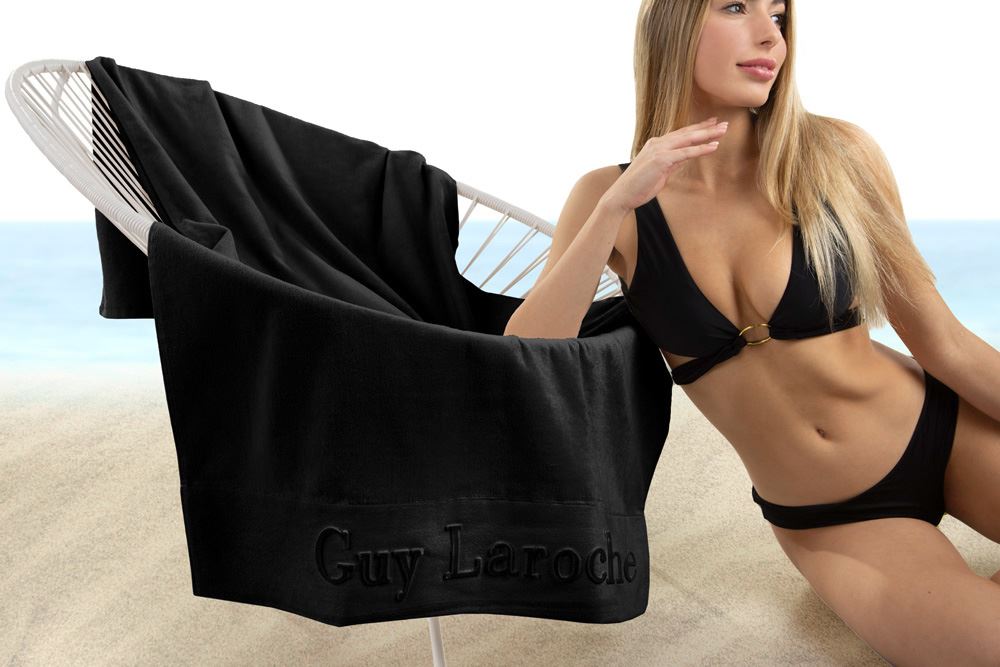Guy Laroche Πετσέτα Θαλάσσης Βαμβακερή Varadero Black 80x170εκ. Guy Laroche (Ύφασμα: Βαμβάκι 100%, Χρώμα: Μαύρο) - Guy Laroche - 5206480293832