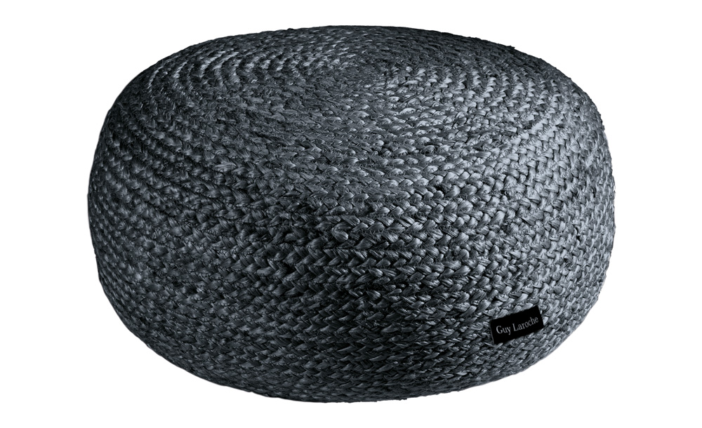 Guy Laroche Πούφ Jute 50x25εκ. Ottoman Anthracite Guy Laroche (Χρώμα: Γκρι, Ύφασμα: Jute (γιούτα)) - Guy Laroche - 5206480620669