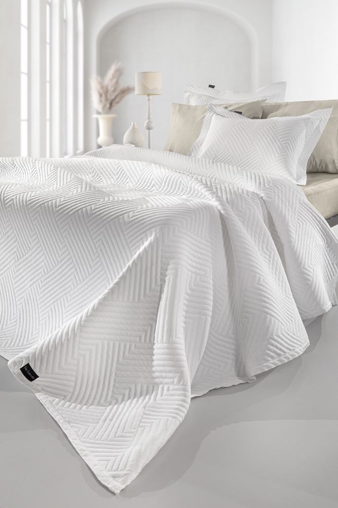 Κουβέρτα Polycotton King 245x260εκ. Lupo White Guy Laroche (Ύφασμα: 60% Cotton - 40% Polyester, Χρώμα: Λευκό, Μέγεθος: King Size) - Guy Laroche - 5206480624315