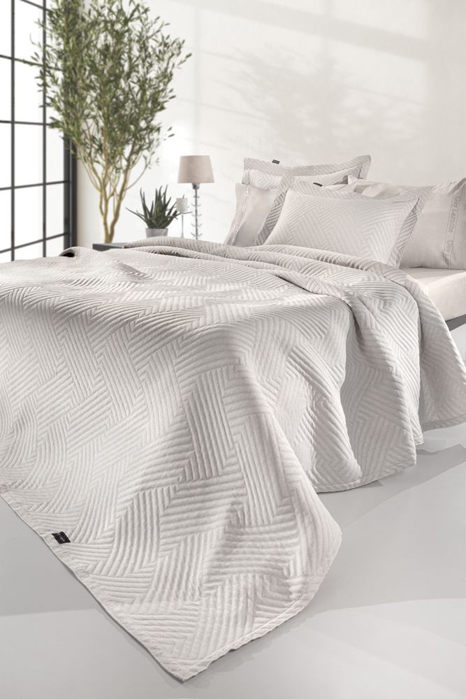 Κουβέρτα Polycotton King 245x260εκ. Lupo Natural Guy Laroche (Ύφασμα: 60% Cotton - 40% Polyester, Μέγεθος: King Size, Χρώμα: Natural) - Guy Laroche - 5206480624339