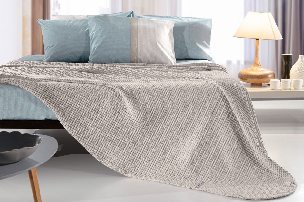 Guy Laroche Κουβέρτα Πικέ Βαμβακερή Stonewashed Μονή Eternity Lino 160x240εκ. Guy Laroche (Ύφασμα: 60% Cotton - 40% Polyester, Μέγεθος: Μονά) - Guy Laroche - 5206480562563