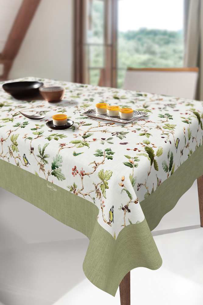 Saint Clair - ΣΗΜΑΝΤΙΚΟ: Σε περίπτωση διαφοράς τιμής από το κατάστημα ισχύει παντα και μόνο η τιμή του καταστήματος Τραπεζομάντηλο Αλέκιαστο Polyester 1045 Olive 145x145εκ