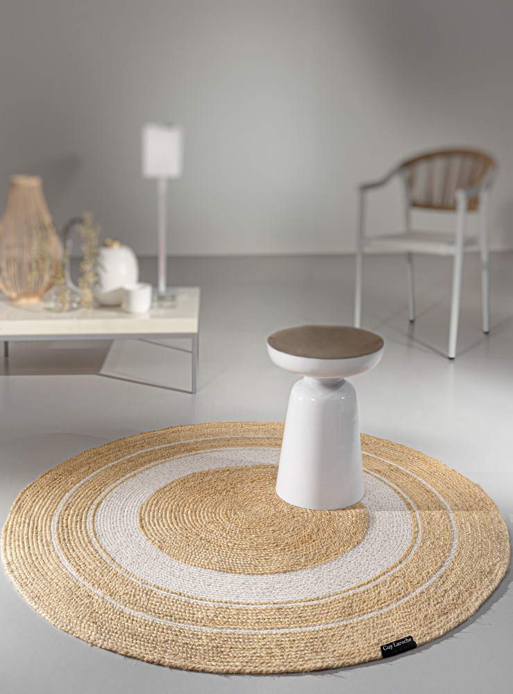 Χαλί Jute Majestic White Round 150εκ. Guy Laroche (Ύφασ