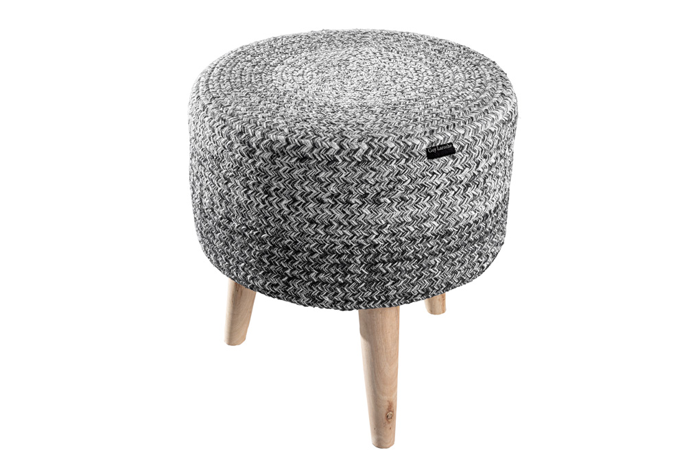Guy Laroche Σκαμπό Βαμβακερό Stool Shades Grey 40x40x40εκ. Guy Laroche (Ύφασμα: Βαμβάκι 100%, Χρώμα: Γκρι) - Guy Laroche - 5206480656910