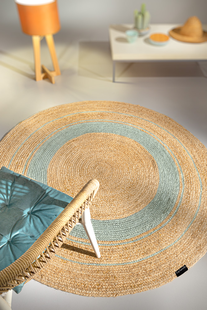 Χαλί Jute Grande Aqua Round 150εκ. Guy Laroche (Ύφασμα: Jute (γιούτα), Χρώμα: Aqua) - Guy Laroche - 5206480656279