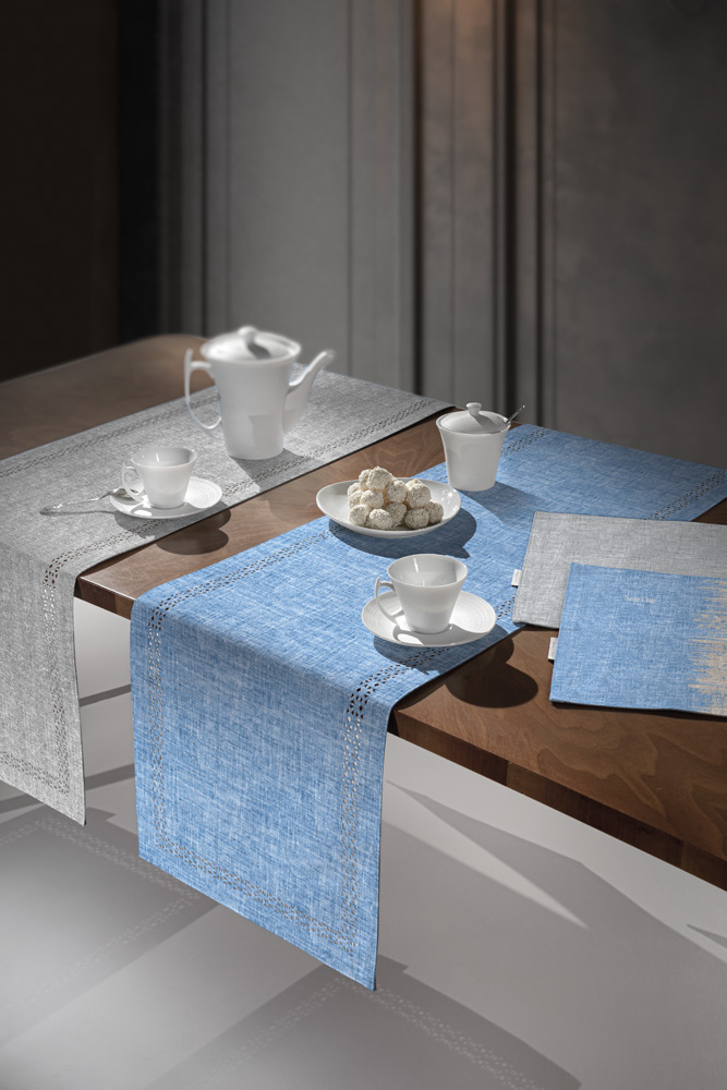 Saint Clair Runner 2 Όψεων Polyester Laser Cut 2007 Blue Jean 40x160εκ. Saint Clair (Ύφασμα: Polyester, Χρώμα: Μπλε) - Saint Clair - 5206480425387