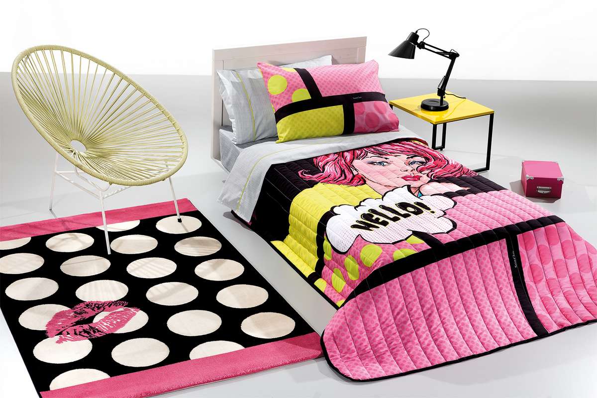 Saint Clair Πάπλωμα Microfiber Suede Μονό 160x220εκ. Pop Art Saint Clair (Ύφασμα: Microfiber) - Saint Clair - 5206480441820